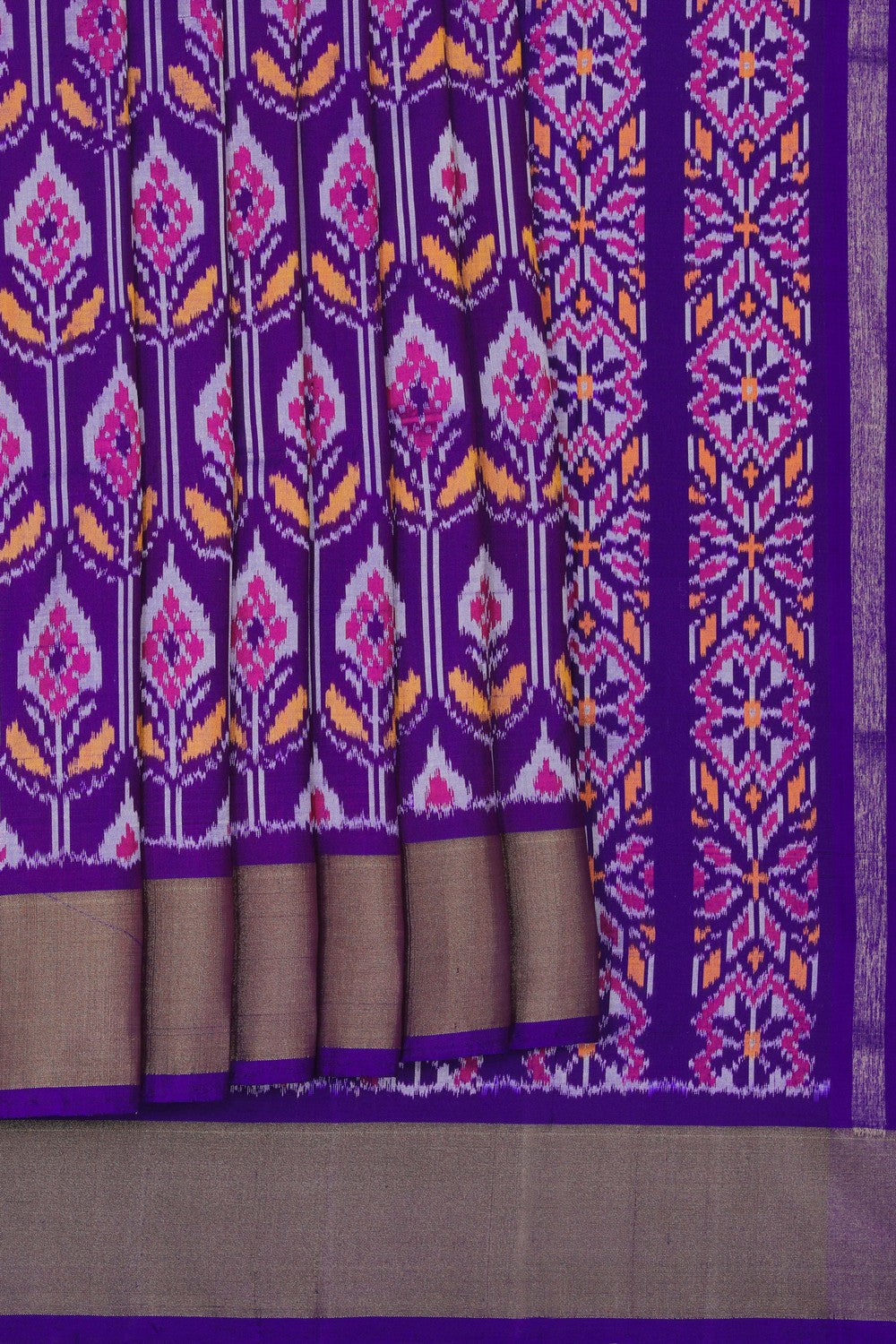 Image of Pochampally Ikat Silk Purple Saree